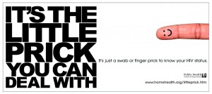 Billboard from the public health campaign "Little Prick"